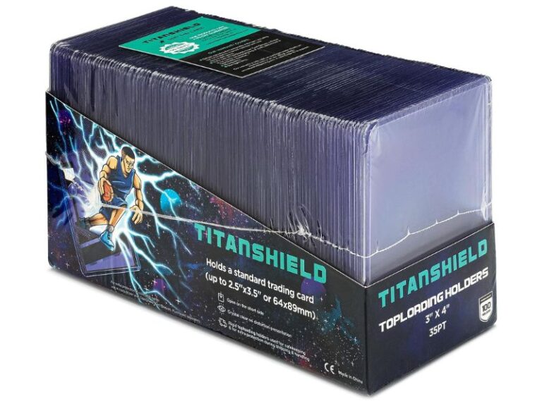 TitanShield 100-count 35pt toploader pack, a budget challenger brand to Ultra Pro and BCW