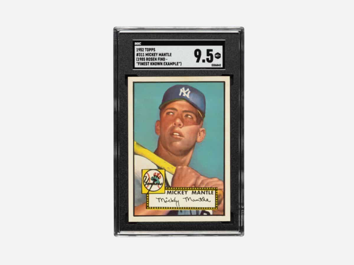 The 1952 Topps Mickey Mantle #311, graded SGC 9.5, from the Rosen Find